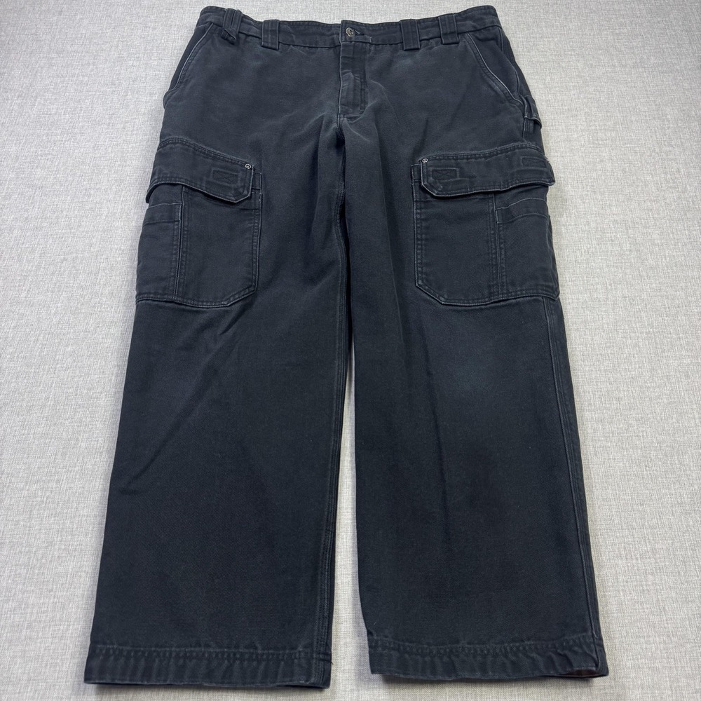 Duluth Trading‎ Co. Cargo Pants Mens 40x30 Black Cotton Canvas Relaxed Pockets
